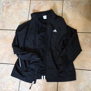 Black Adidas women’s small windbreaker jacket
